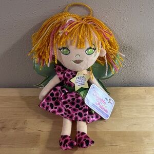 Demdaco Nat & Jules Twinkle Fairies Plush with Pink and Green